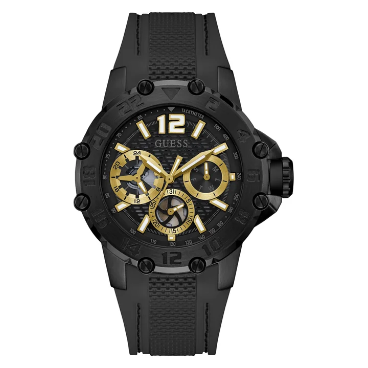 Guess Contender Black and Gold Tone Multifunction Sports Watch - GW0640G2