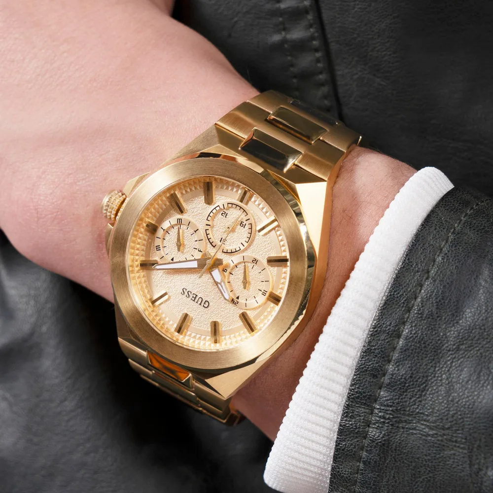 GUESS Dashboard Men's Gold Tone Multifunction Watch GW0798G2