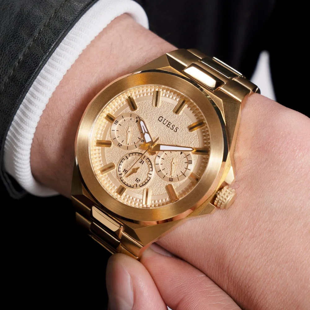 GUESS Dashboard Men's Gold Tone Multifunction Watch GW0798G2