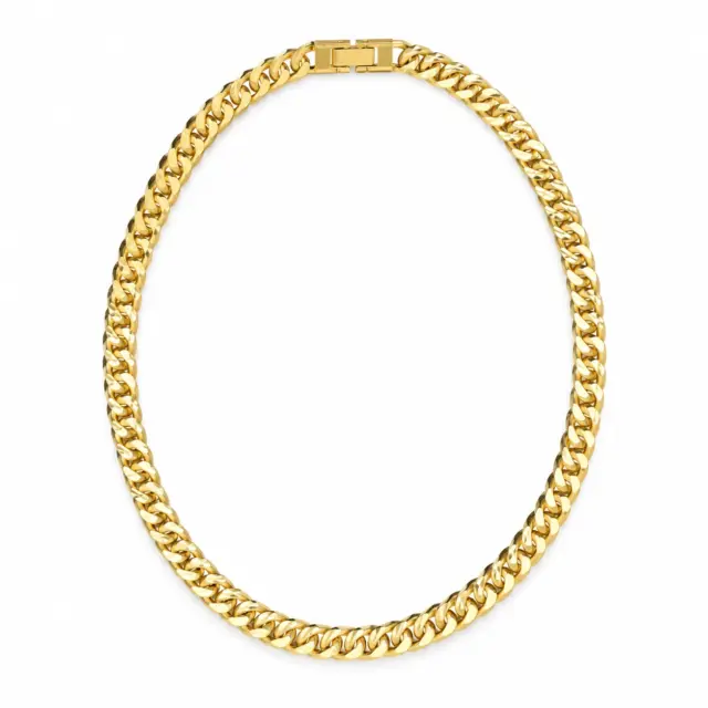 GUESS Diamond Cut 6mm Chain Necklace Gold – Stainless Steel 53cm (JUMN04087JWYGT)