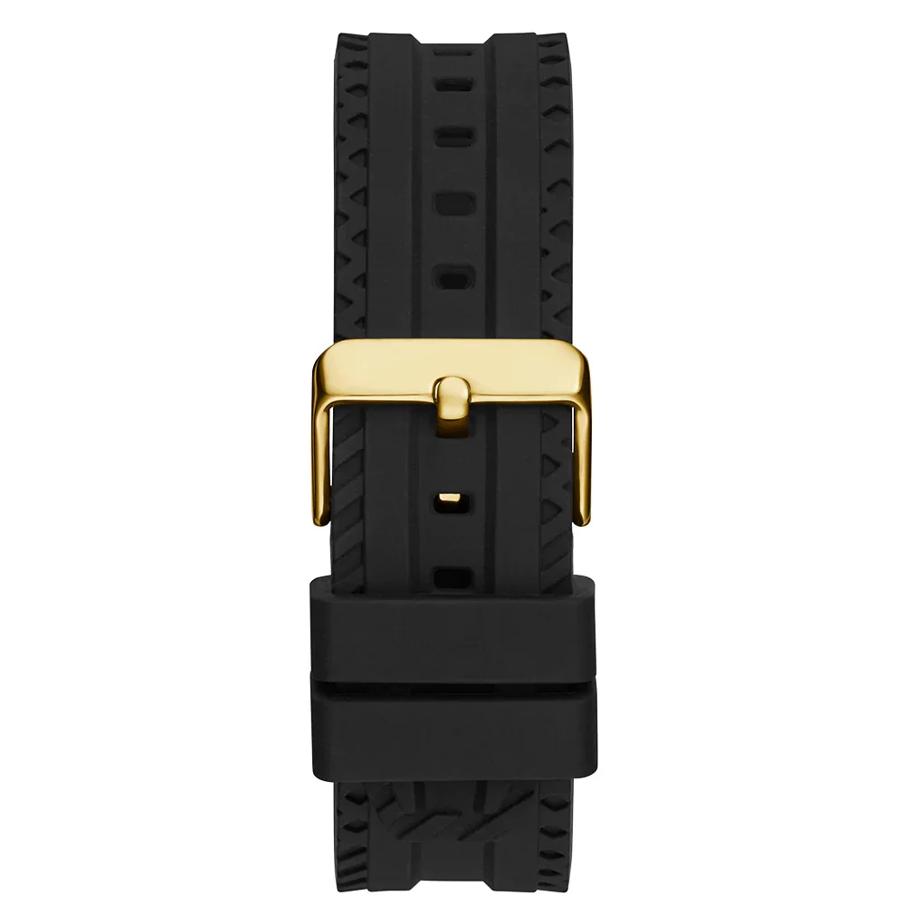 Guess Dynasty Mens Gold Tone with Black Rubber Strap - GW0498G2