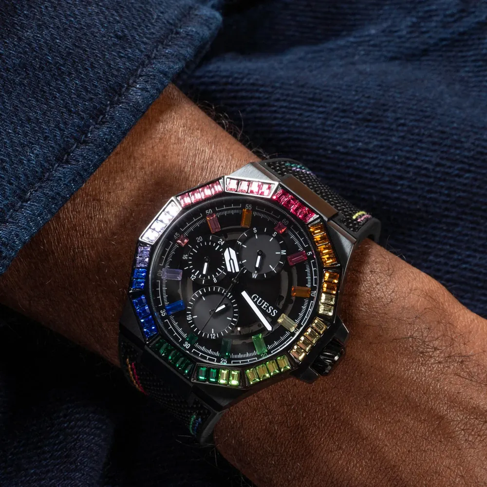 Guess Energy Black Dial & Case with Black Rubber Strap - GW0701G1
