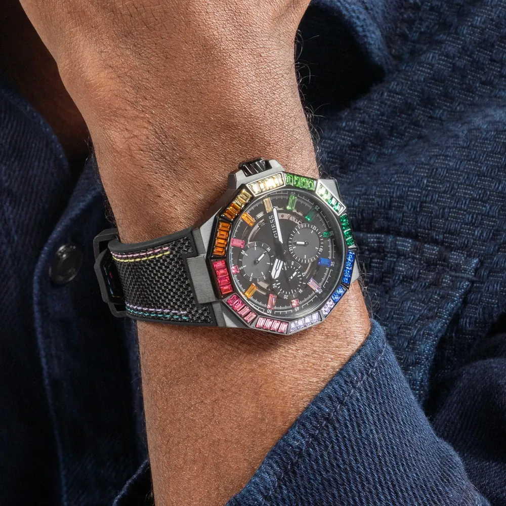 Guess Energy Black Dial & Case with Black Rubber Strap - GW0701G1
