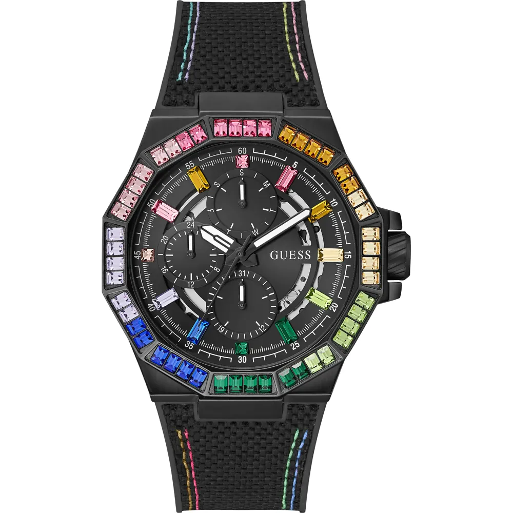 Guess Energy Black Dial & Case with Black Rubber Strap - GW0701G1