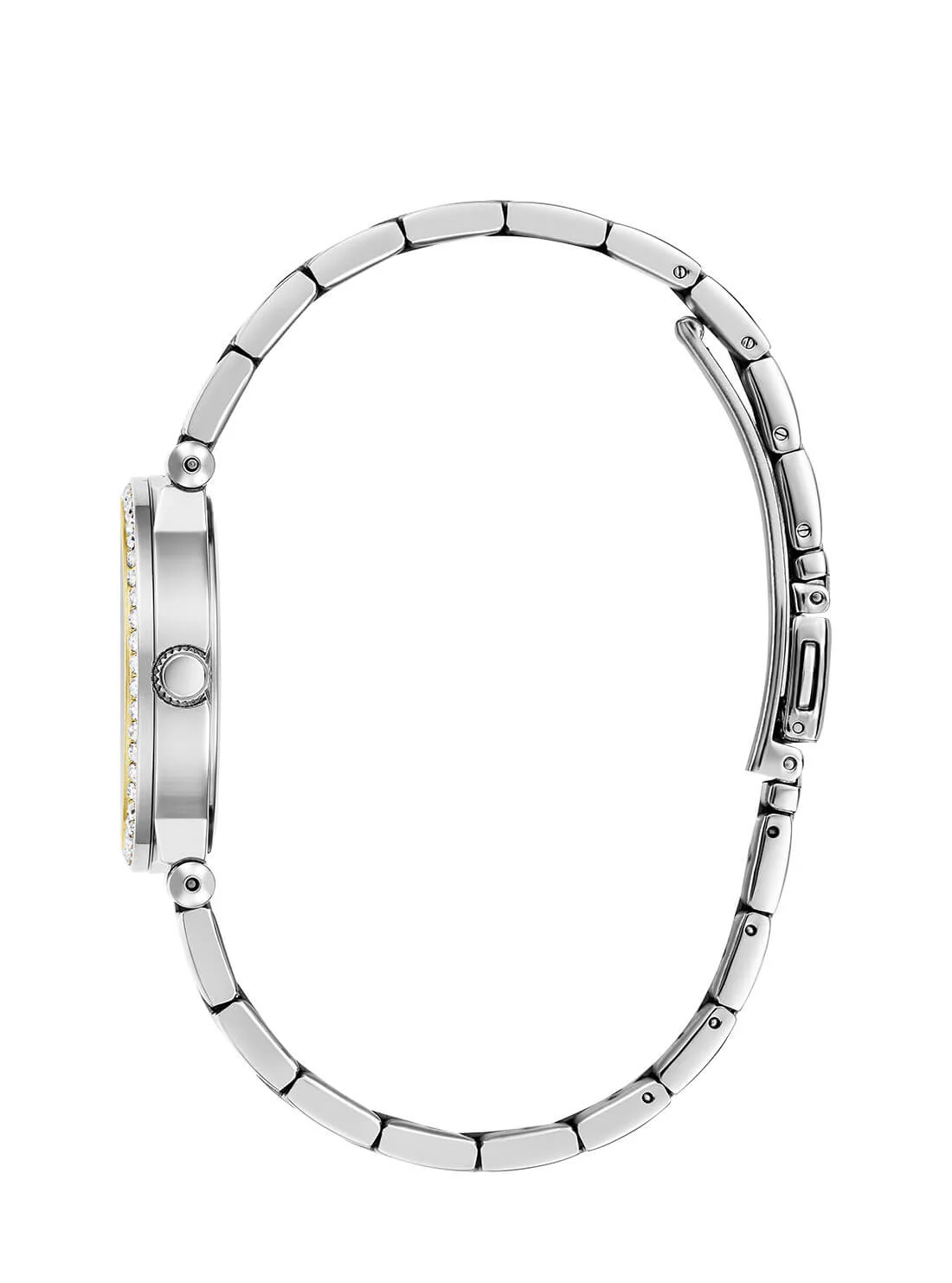 Guess Fawn Ladies Bi Tone Green Sunray Dial Watch - GW0686L2