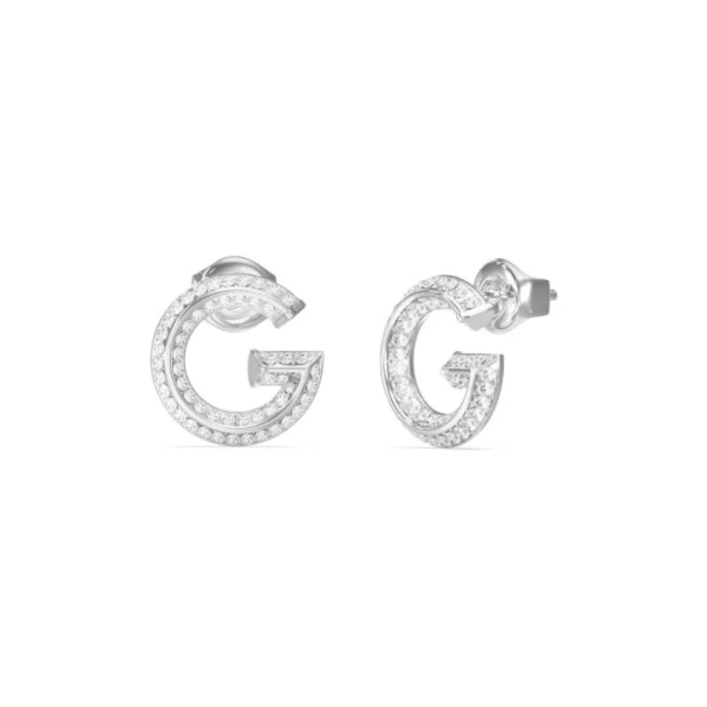 GUESS G Crystal Stud Earrings Silver Tone – JUBE05443JWYGT-U