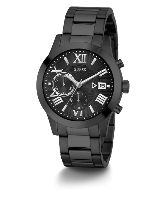 Guess Gents Atlas Black Dial, Case, Band Chronograph Watch - W0668G5