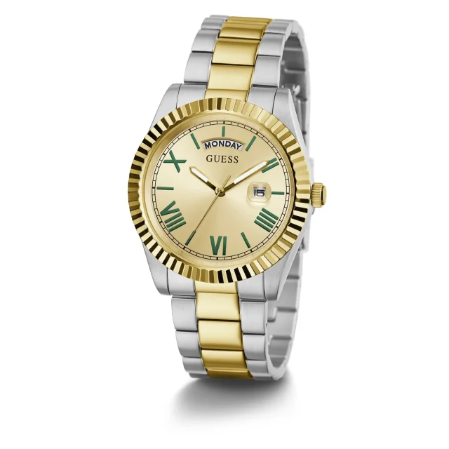 Guess Gents Connoisseur Gold Dial, Two-Tone Case & Band Watch - GW0265G14