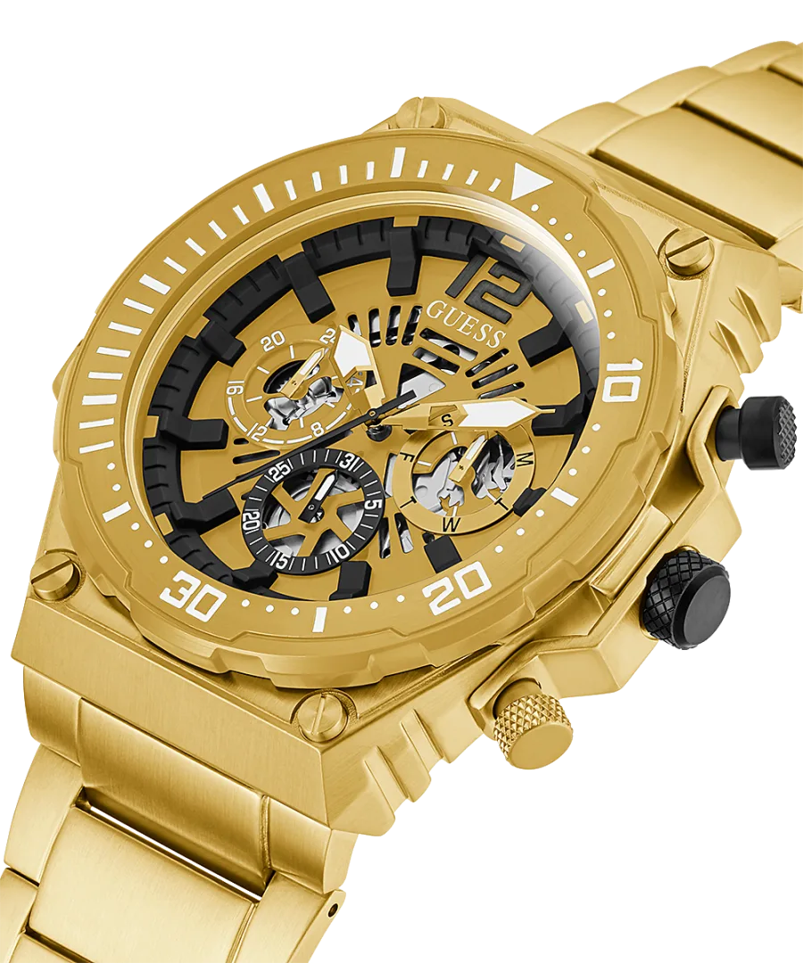 Guess Gents Exposure Gold Tone Case Gold Tone Stainless Steel Watch - GW0324G2