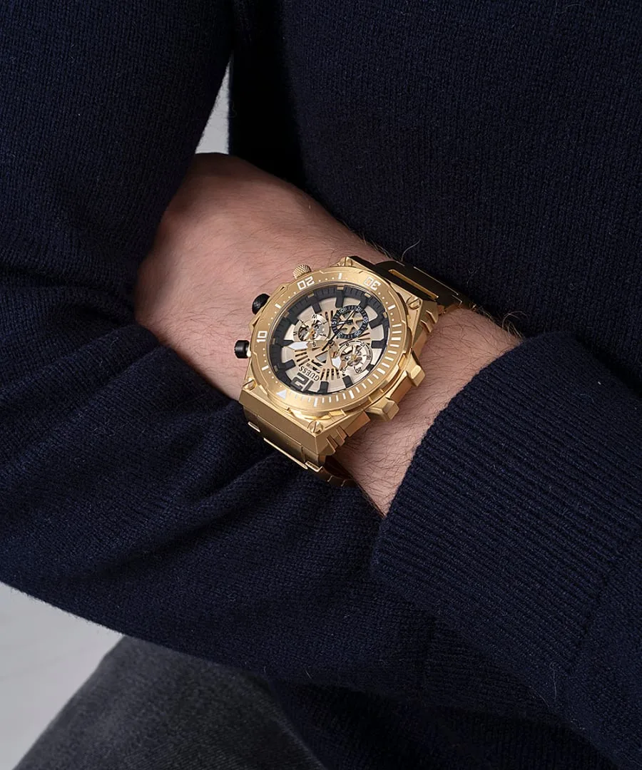 Guess Gents Exposure Gold Tone Case Gold Tone Stainless Steel Watch - GW0324G2