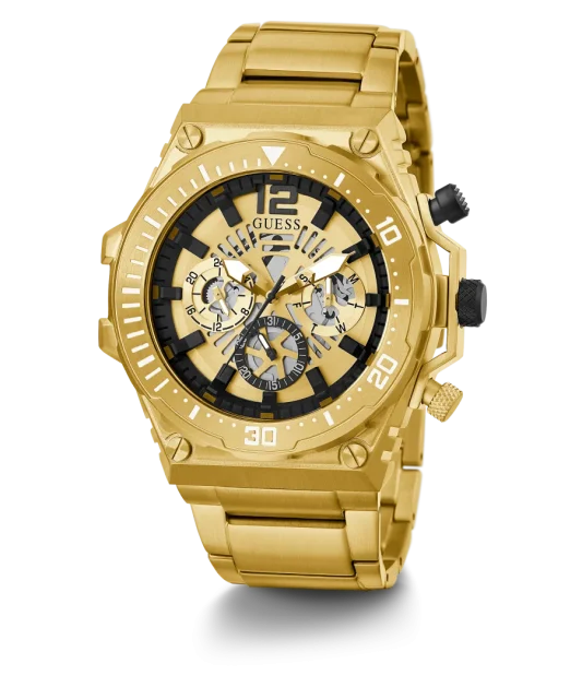 Guess Gents Exposure Gold Tone Case Gold Tone Stainless Steel Watch - GW0324G2