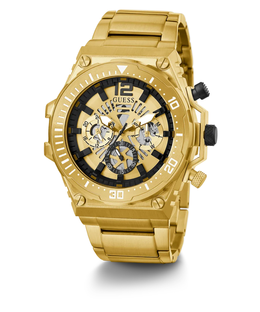 Guess Gents Exposure Gold Tone Case Gold Tone Stainless Steel Watch - GW0324G2