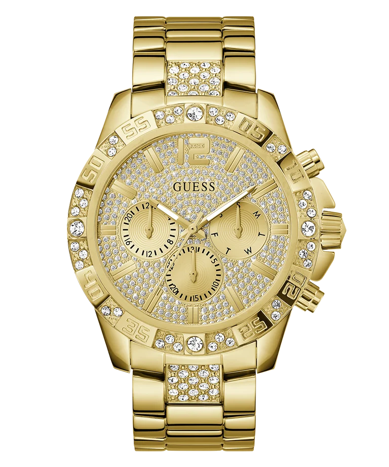 Guess Gents Majesty Crystal Set Gold Dial/Case & Band Watch - GW0796G2