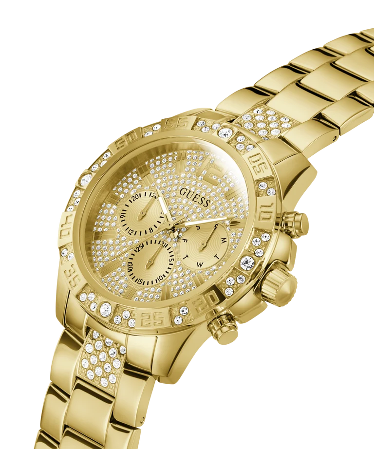 Guess Gents Majesty Crystal Set Gold Dial/Case & Band Watch - GW0796G2