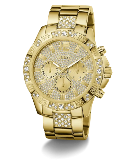 Guess Gents Majesty Crystal Set Gold Dial/Case & Band Watch - GW0796G2