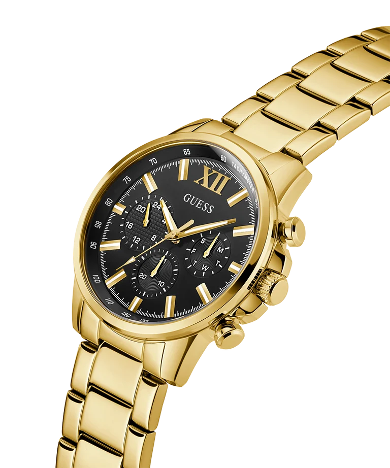 Guess Gents Walker Black Dial, Gold Tone Multi-Function Watch - GW0900G3