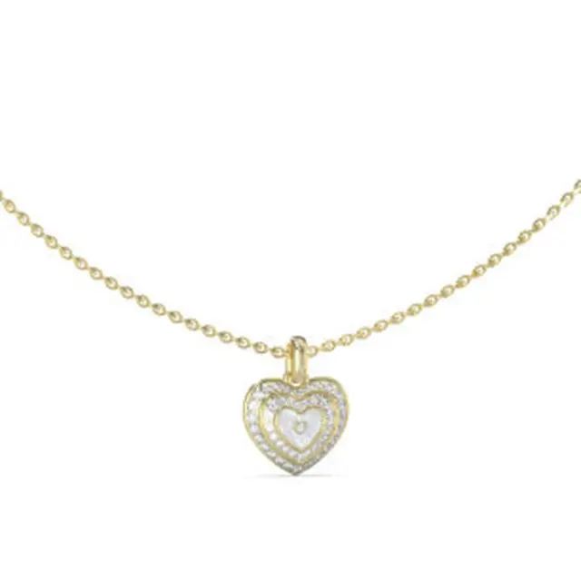 GUESS Gold Amami Mother of Pearl Heart Necklace – UBN04026JWYGWHT