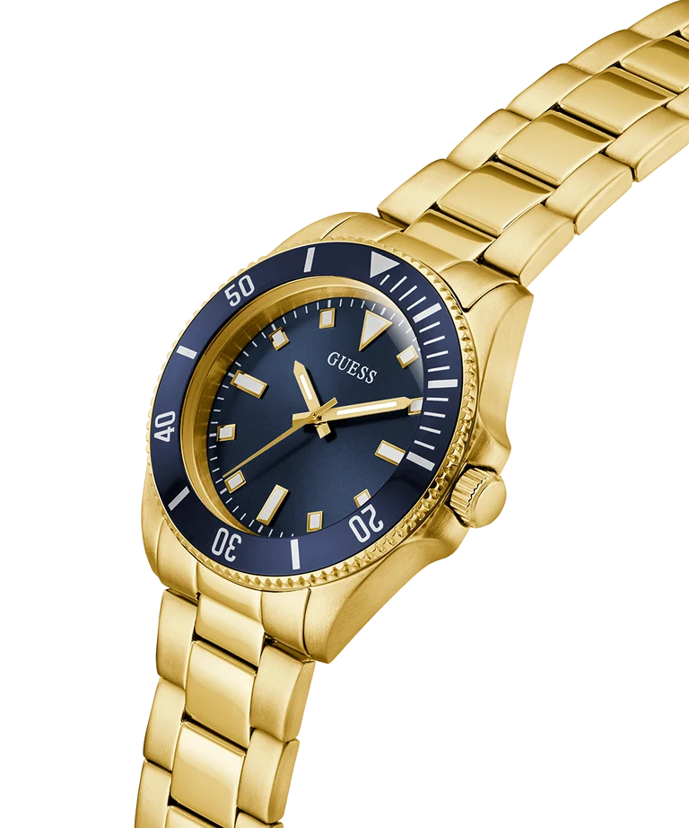 Guess Gold cliff blue dial watch - GW0968G2