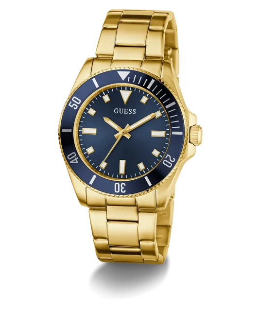 Guess Gold cliff blue dial watch - GW0968G2