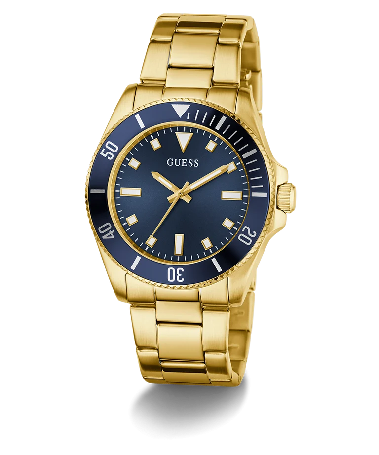 Guess Gold cliff blue dial watch - GW0968G2