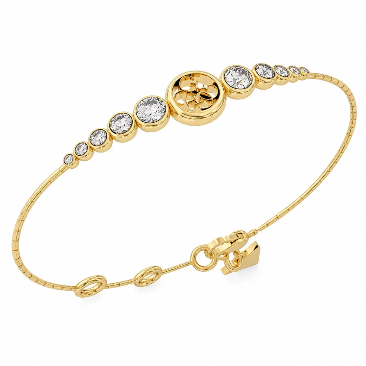 Guess Gold Tone 4G Logo Crystal Bracelet