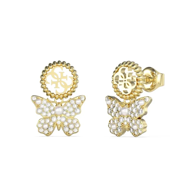 GUESS Gold Tone Crystal Stud Earrings – JUBE06132JWYGTU