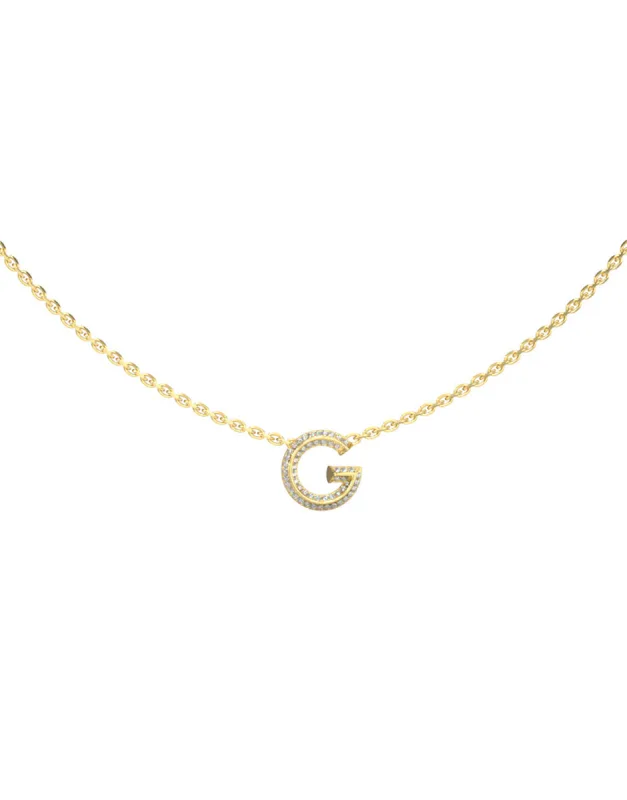 GUESS Gold Tone “G” Crystal Necklace – JUBN05441JWYGT