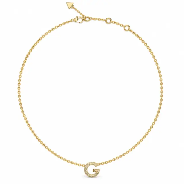 GUESS Gold Tone “G” Crystal Necklace – JUBN05441JWYGT