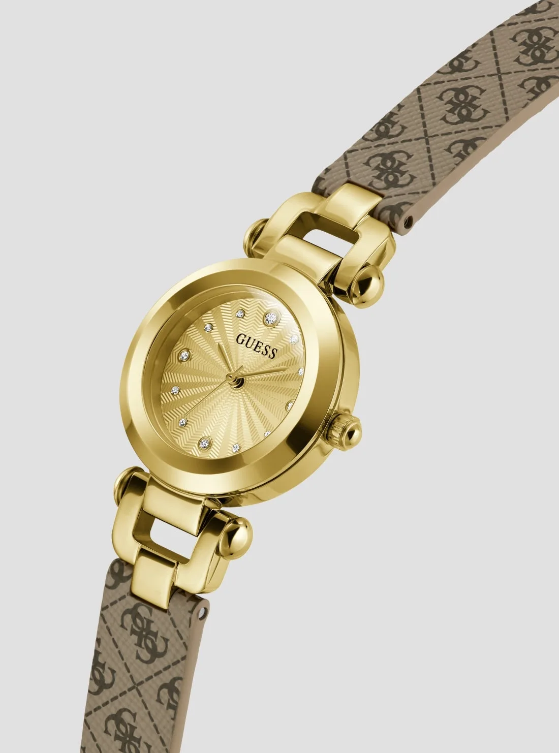 Guess GW1021L2 Brown Logo Gold Ginger Watch