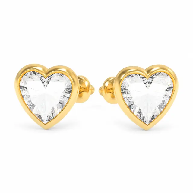 GUESS HEART STUD EARRINGS - UBE70040