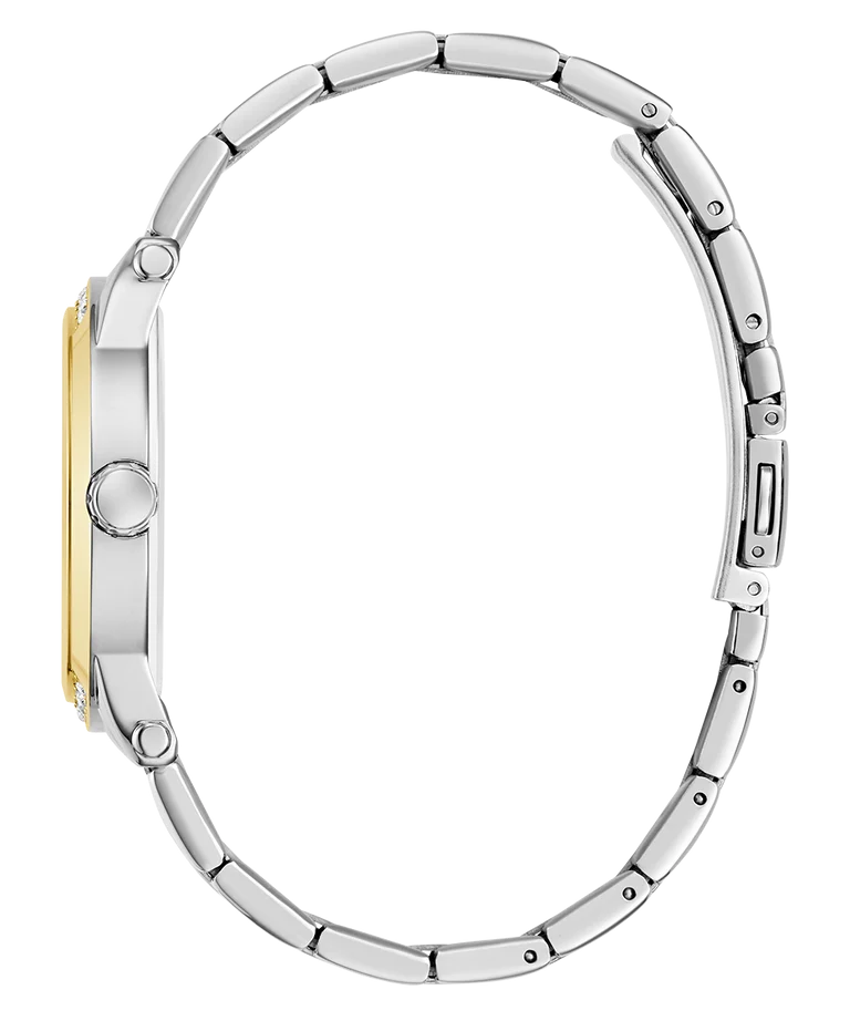 Guess Ladies Annette Two-Tone Green Dial, Gold Case, Two-Tone Band - GW0861L4