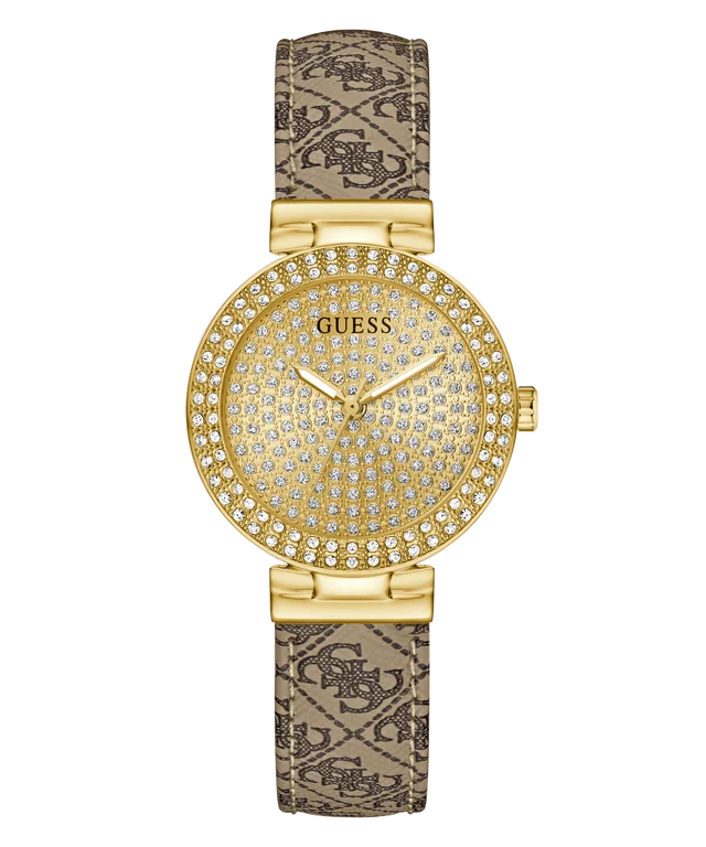 GUESS Ladies Beige Gold Tone Analog Watch - GW0943L2