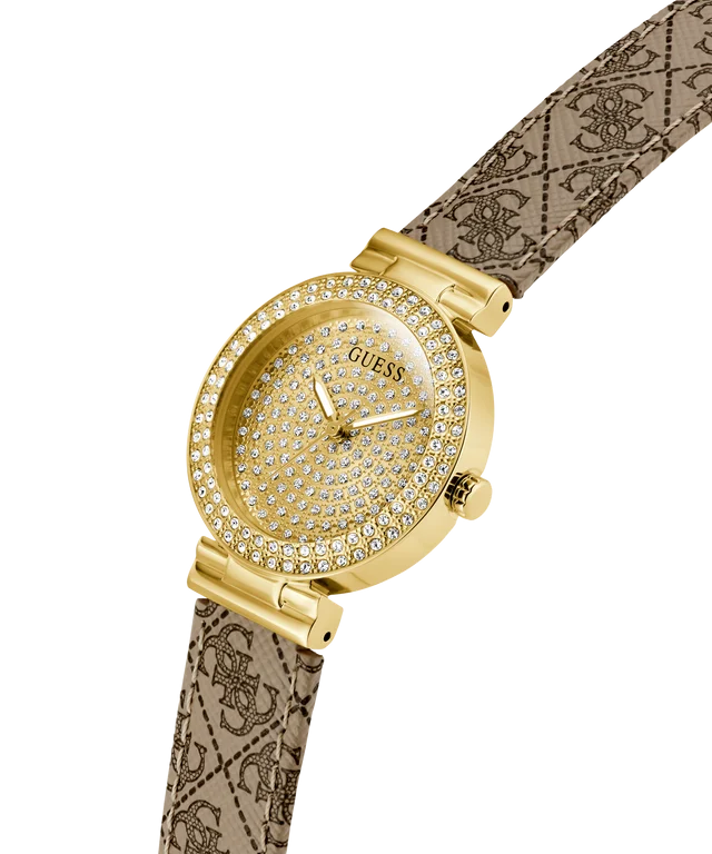 GUESS Ladies Beige Gold Tone Analog Watch - GW0943L2