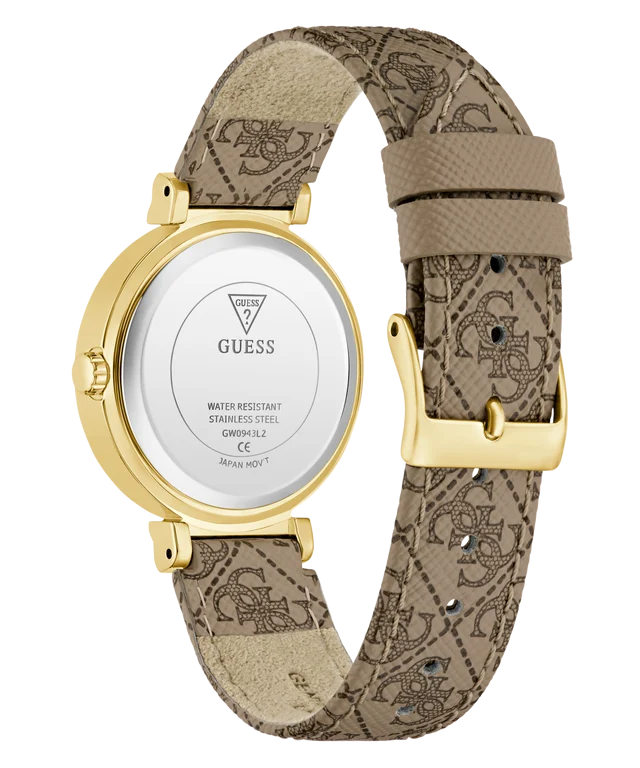 GUESS Ladies Beige Gold Tone Analog Watch - GW0943L2