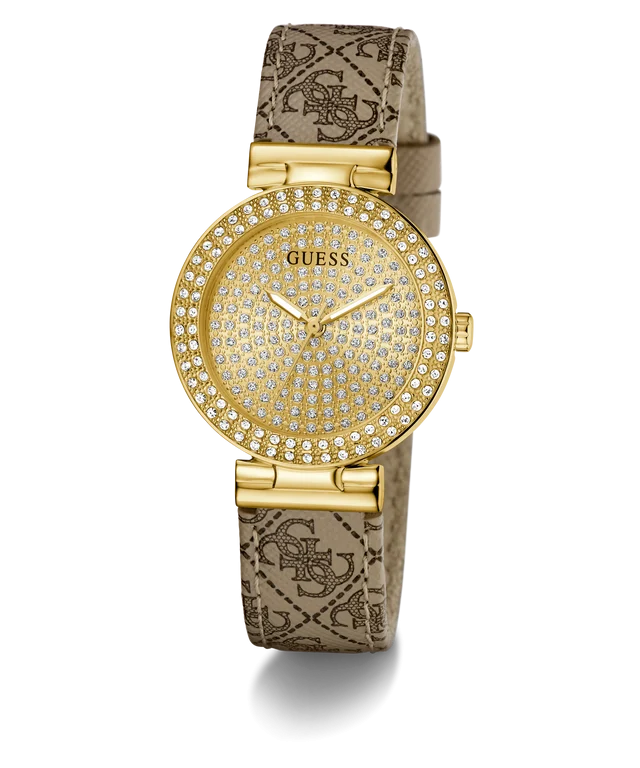 GUESS Ladies Beige Gold Tone Analog Watch - GW0943L2