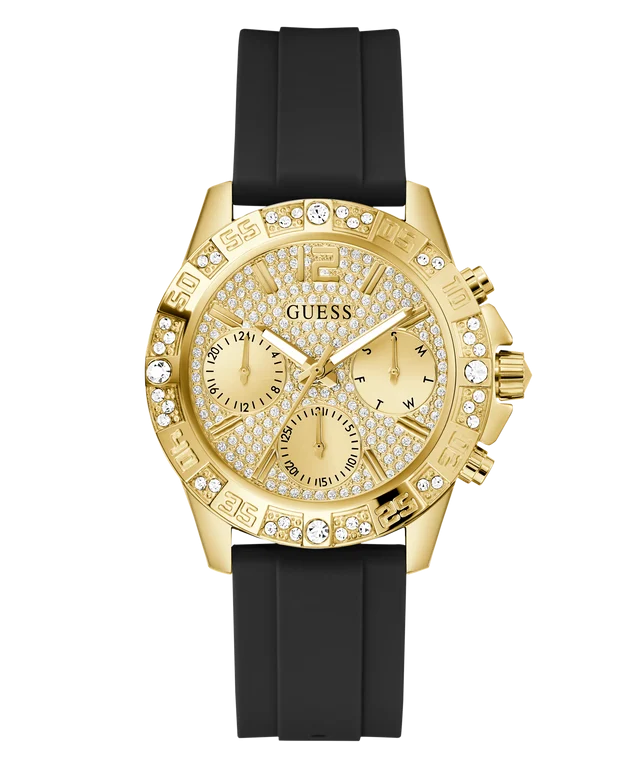 GUESS Ladies Black Gold Tone Multi-function Watch - GW0772L5