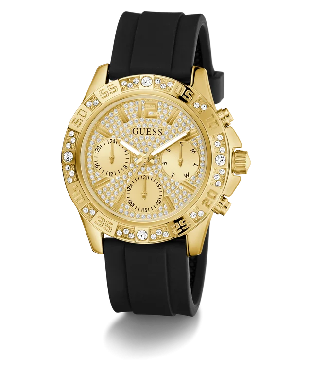 GUESS Ladies Black Gold Tone Multi-function Watch - GW0772L5