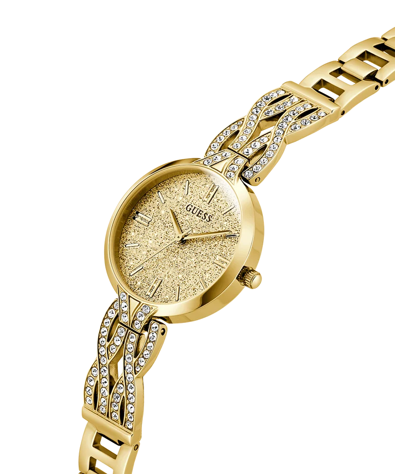Guess Ladies Coral Glitz Gold Tone Watch - GW0868L2