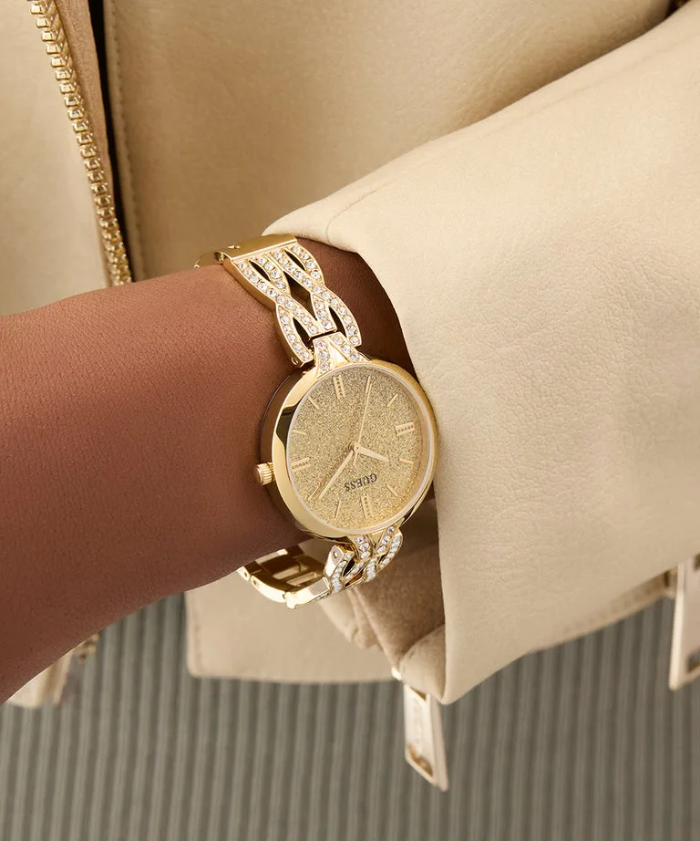 Guess Ladies Coral Glitz Gold Tone Watch - GW0868L2