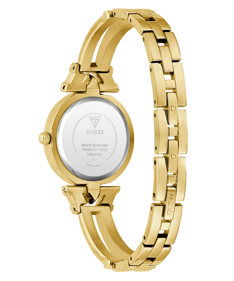 Guess Ladies Delphine Gold Case & Band, White Dial - GW0864L2