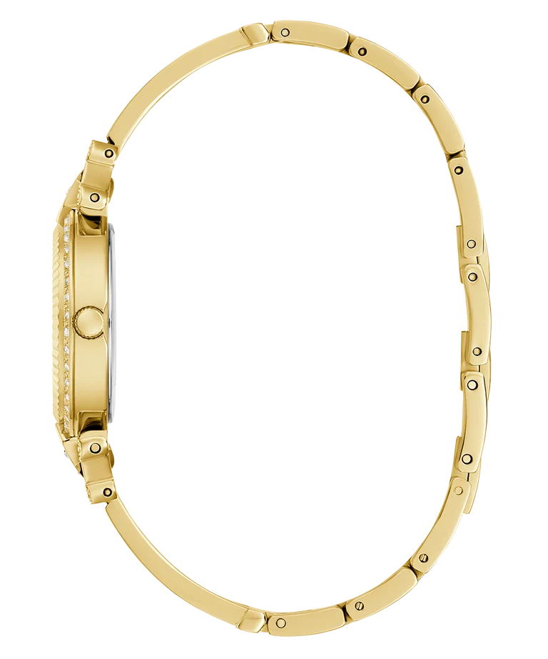 Guess Ladies Delphine Gold Case & Band, White Dial - GW0864L2