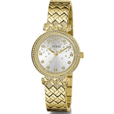 Guess Ladies Enchantment Silver Dial Gold Case/Band Watch - GW0763L2