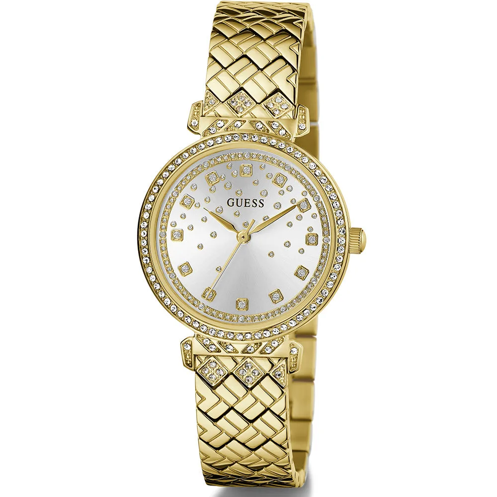 Guess Ladies Enchantment Silver Dial Gold Case/Band Watch - GW0763L2