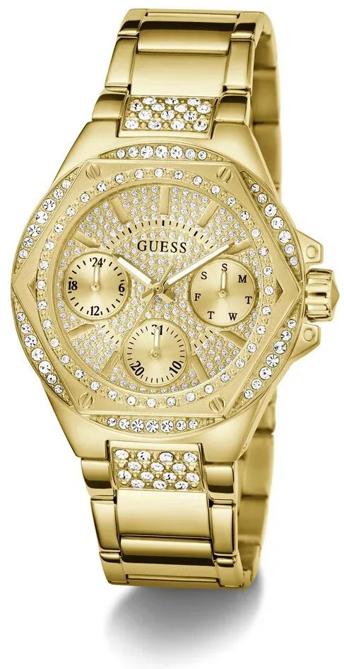 Guess Ladies Envy Gold Tone Rhinestone Multifunction Watch - GW0878L2