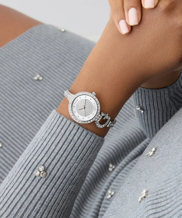 GUESS Ladies Giselle Silver Tone Analog Watch - GW0929L1