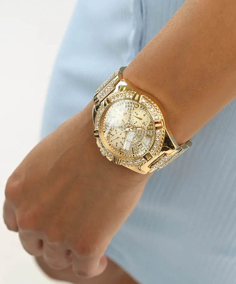Guess Ladies Gold Dial, Case & Band Multi-Function Analog Watch - W1156L2