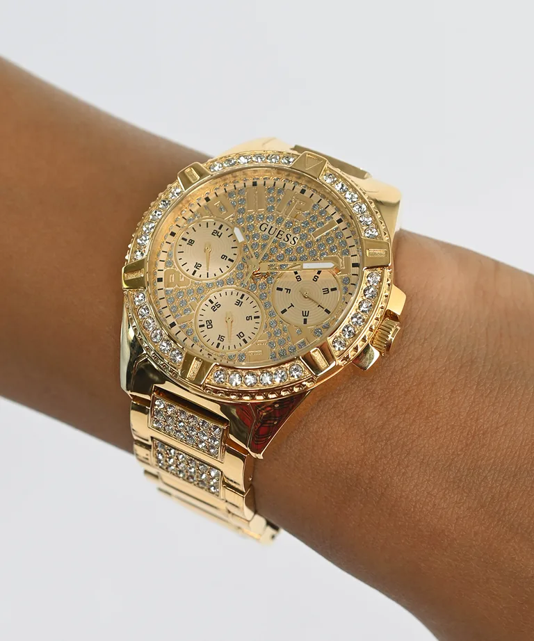 Guess Ladies Gold Dial, Case & Band Multi-Function Analog Watch - W1156L2