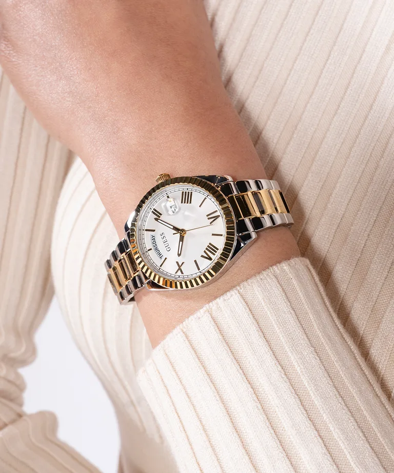 Guess Ladies Luna 2-Tone Gold & Silver Day/Date Watch - GW0308L6