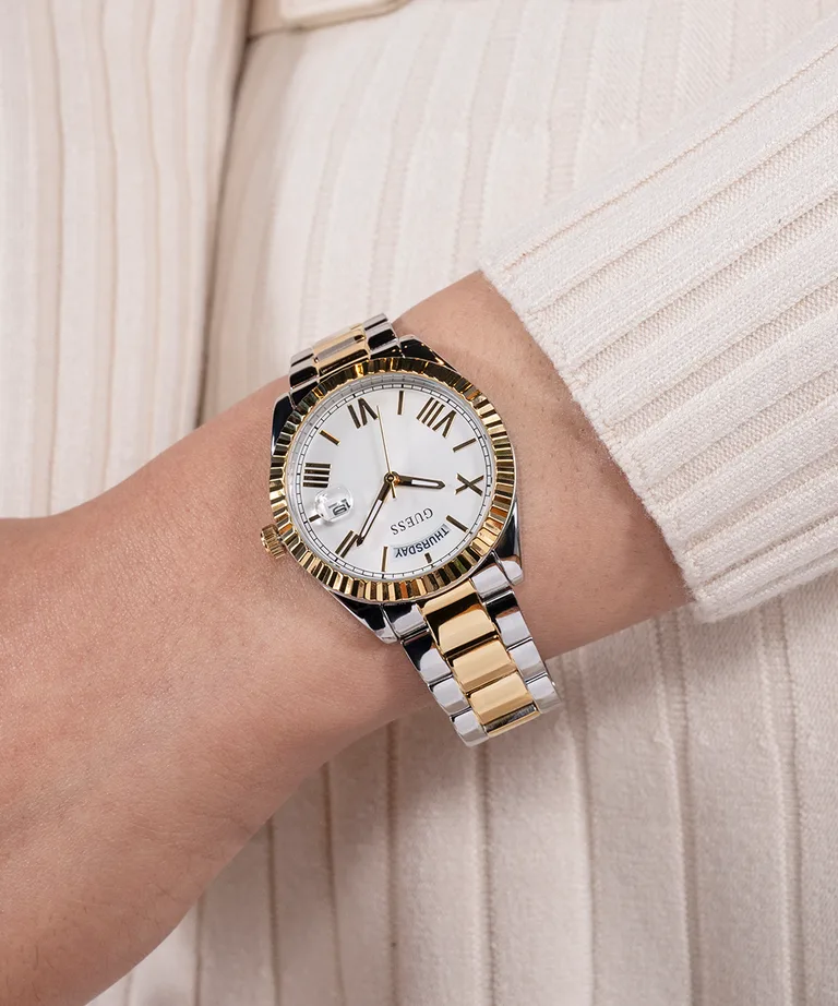 Guess Ladies Luna 2-Tone Gold & Silver Day/Date Watch - GW0308L6