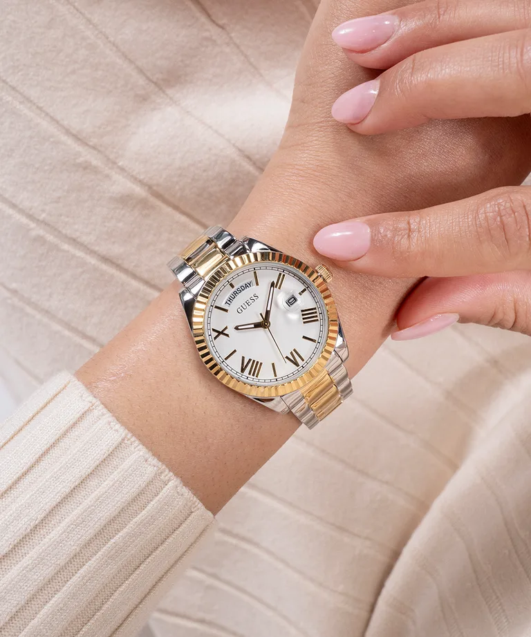 Guess Ladies Luna 2-Tone Gold & Silver Day/Date Watch - GW0308L6